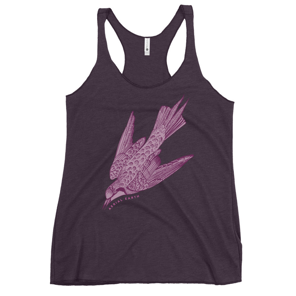 Women's Diving Bird Racerback Tank (Vintage Purple)