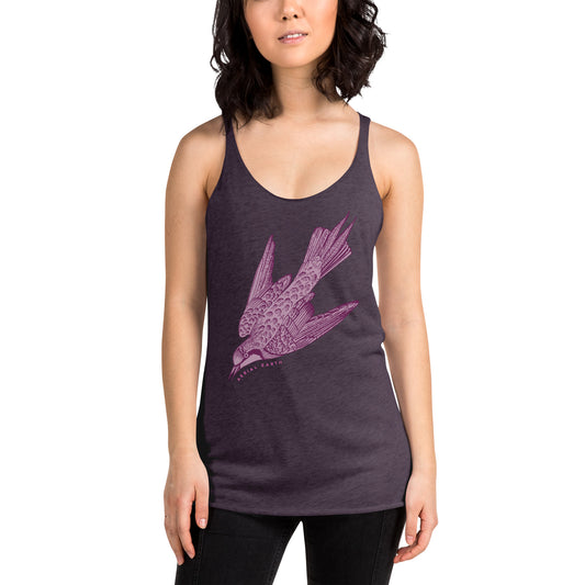 Women's Diving Bird Racerback Tank (Vintage Purple)